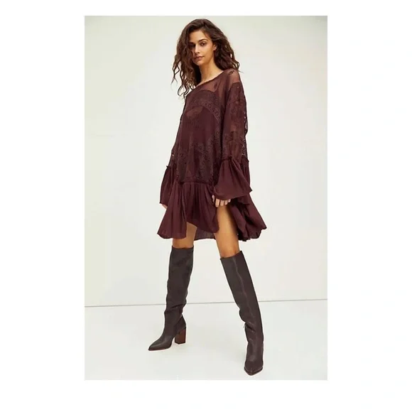Free People | Dresses | Free People Layered In Lace Swing Dress Tunic Mini  New | Poshmark